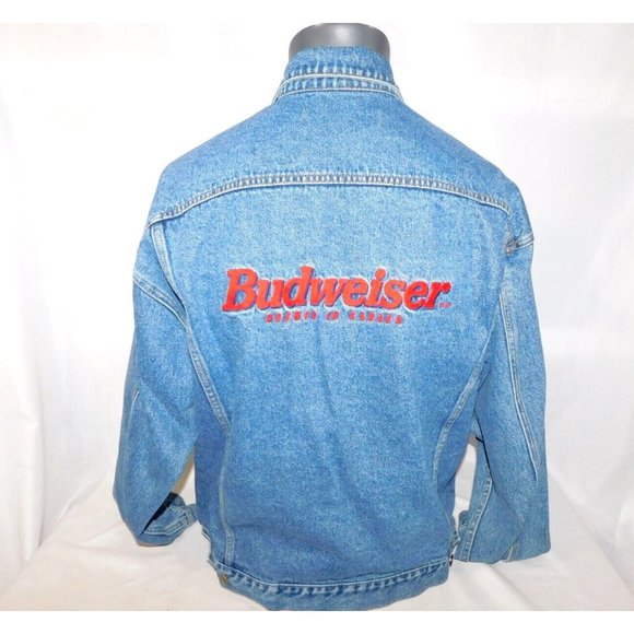 Select Other - Vintage BUDWISER Beer Brewed In Canada Mens XL Denim  Embroidered Jean Jacket-